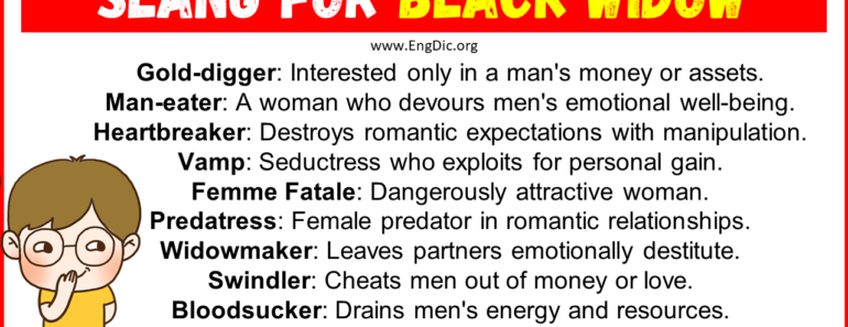 20 Slang for Black Widow (Their Uses & Meanings)