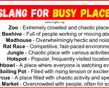 20 Slang for Busy Place (Their Uses & Meanings)