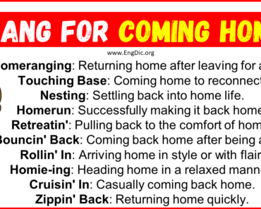20+ Slang for Coming Home (Their Uses & Meanings)