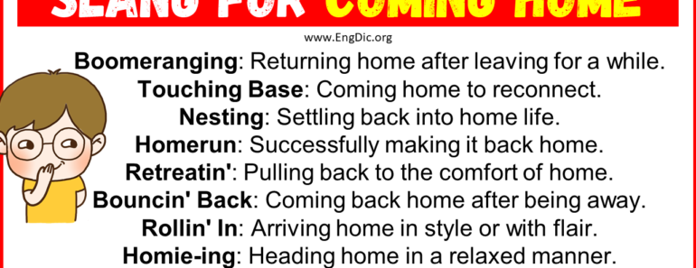 20+ Slang for Coming Home (Their Uses & Meanings)