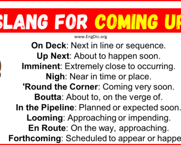 20 Slang for Coming Up (2024)