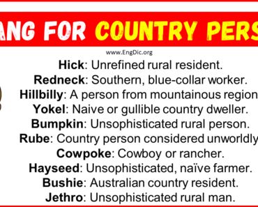 20 Slang for Country Person (2024)