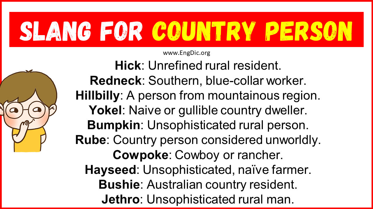 Slang For Country Person