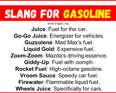 20+ Slang for Gasoline (Their Uses & Meanings)