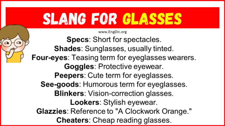 20 Slang For Glasses Their Uses Meanings EngDic