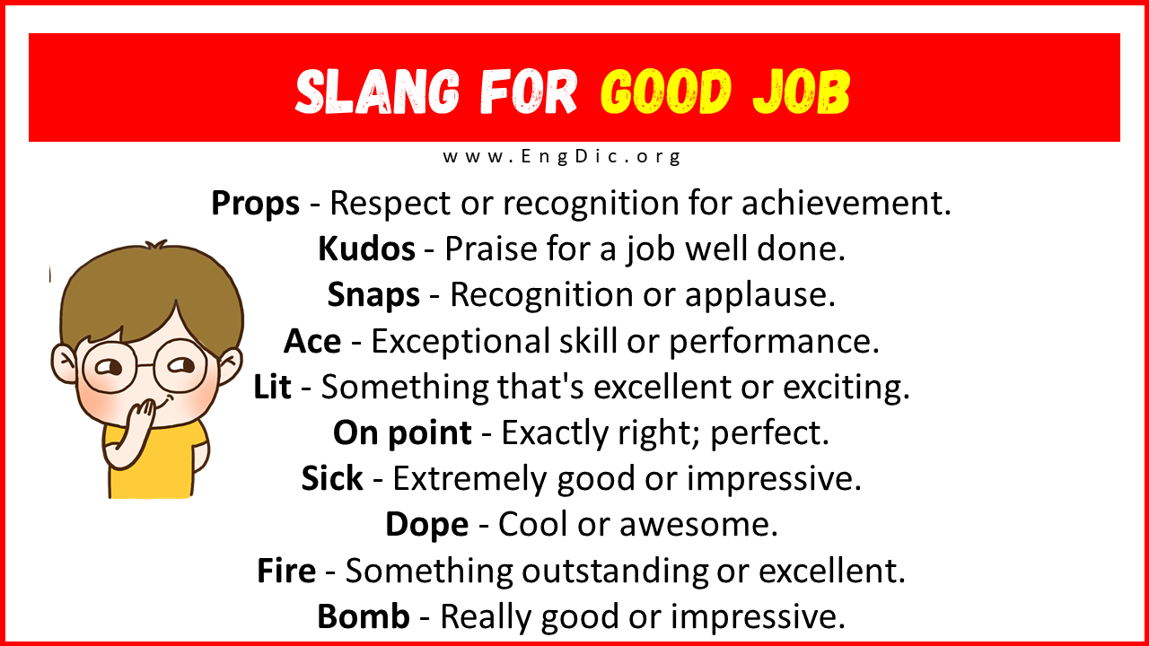 20 Slang for Good Job (2024) EngDic