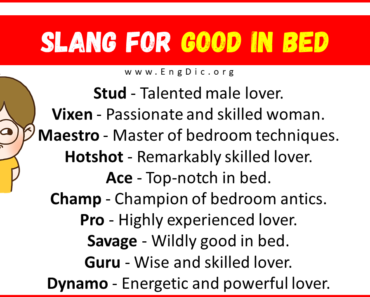 20 Slang for Good in Bed (2024)