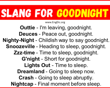 20+ Slang for Goodnight (Their Uses & Meanings)