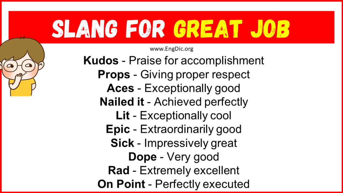 20+ Slang for Great Job (Their Uses & Meanings) EngDic