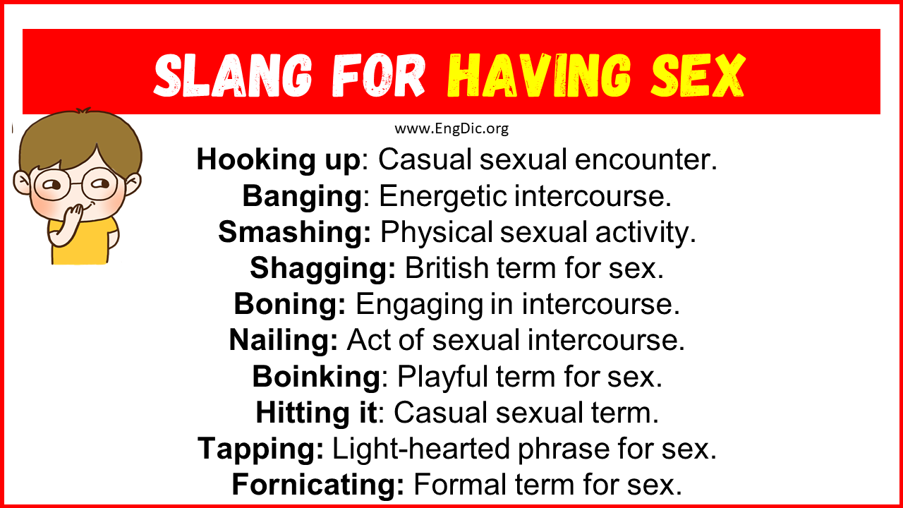 20 Slang for Having Sex (Their Uses & Meanings) - EngDic