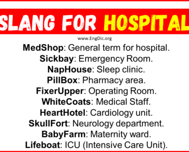 20+ Slang for Hospital (Their Uses & Meanings)