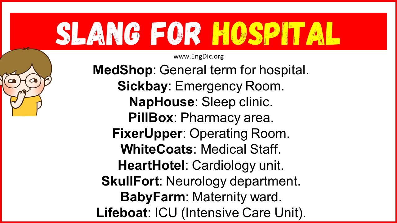 Slang For Hospital Slang For Hospital
