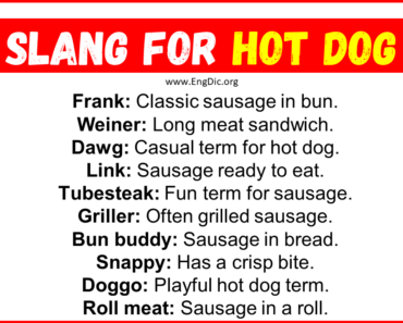 20+ Slang for Hot Dog (Their Uses & Meanings)