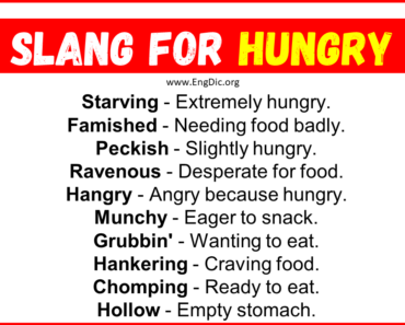 20+ Slang for Hungry (Their Uses & Meanings)