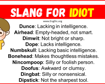 20+ Slang for Idiot (Their Uses & Meanings)