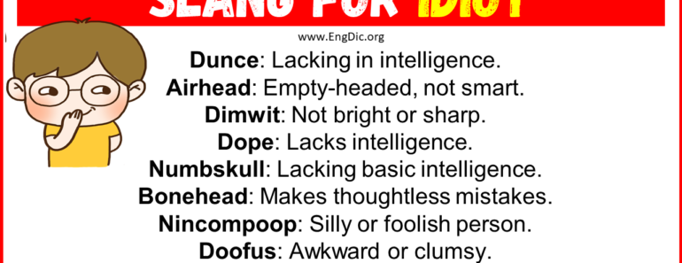 20+ Slang for Idiot (Their Uses & Meanings)