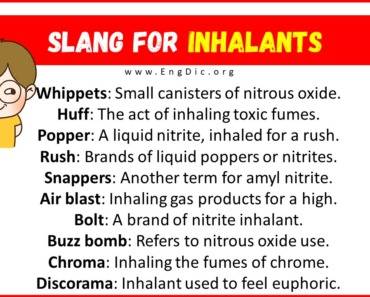 20+ Slang for Inhalants (Their Uses & Meanings)
