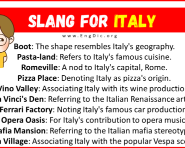20+ Slang for Italy (Their Uses & Meanings)