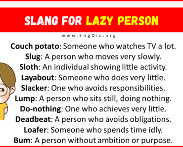 20+ Slang for Lazy Person (Their Uses & Meanings)