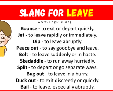 20+ Slang for Leave (Their Uses & Meanings)