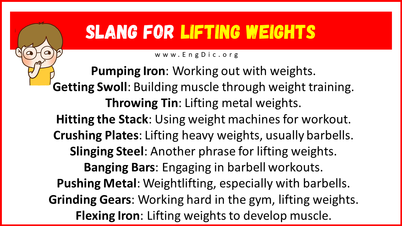 Slang For Lifting Weights