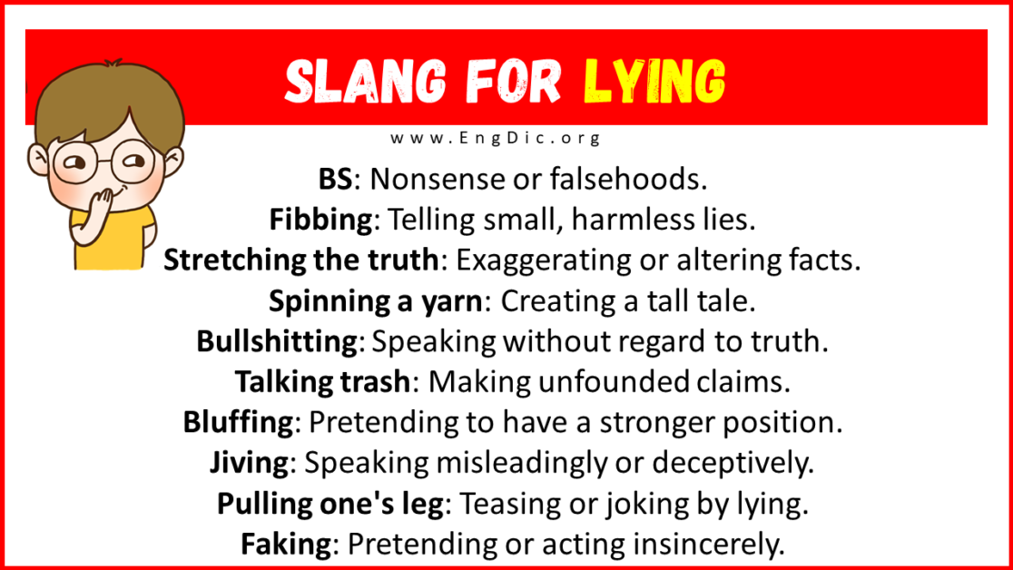 20 Slang For Lying Their Uses And Meanings Engdic
