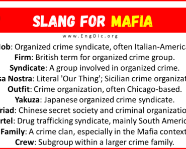 20+ Slang for Mafia (Their Uses & Meanings)