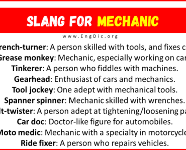 20+ Slang for Mechanic (Their Uses & Meanings)
