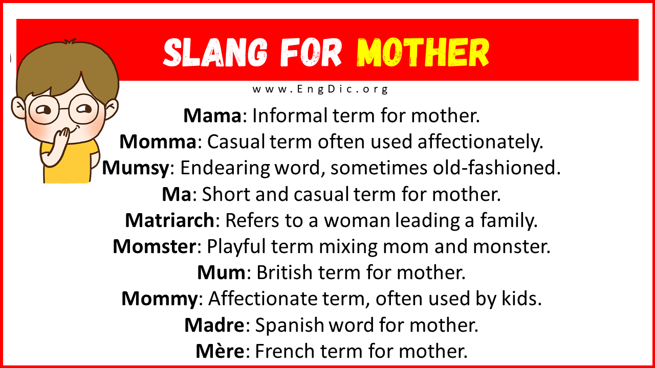 20 Slang For Mother Their Uses Meanings EngDic