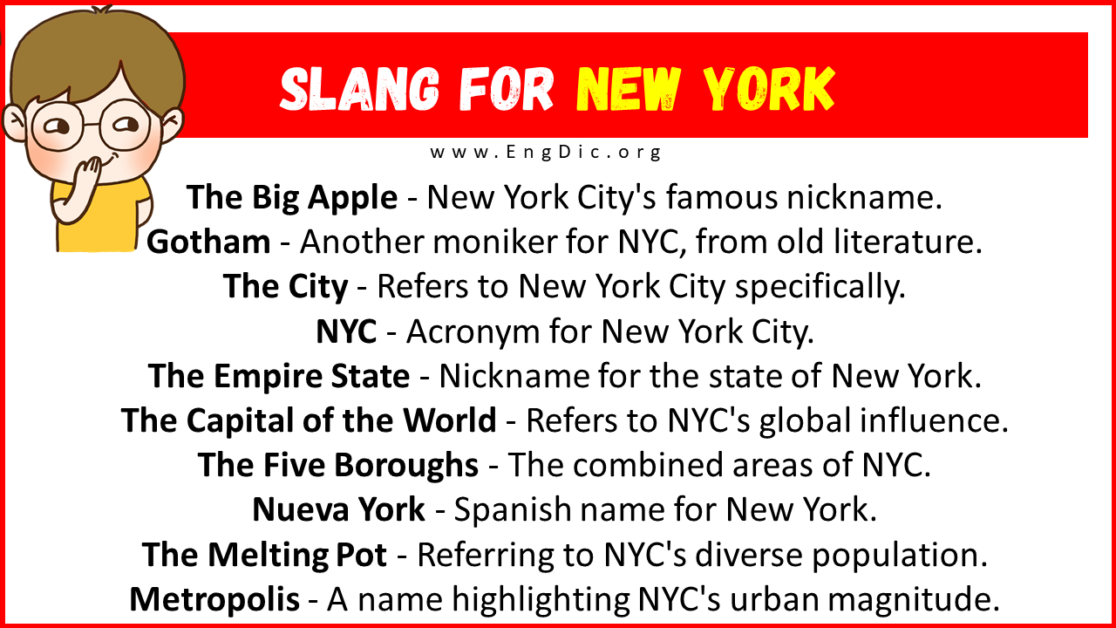 20+ Slang for New York (Their Uses & Meanings) - EngDic