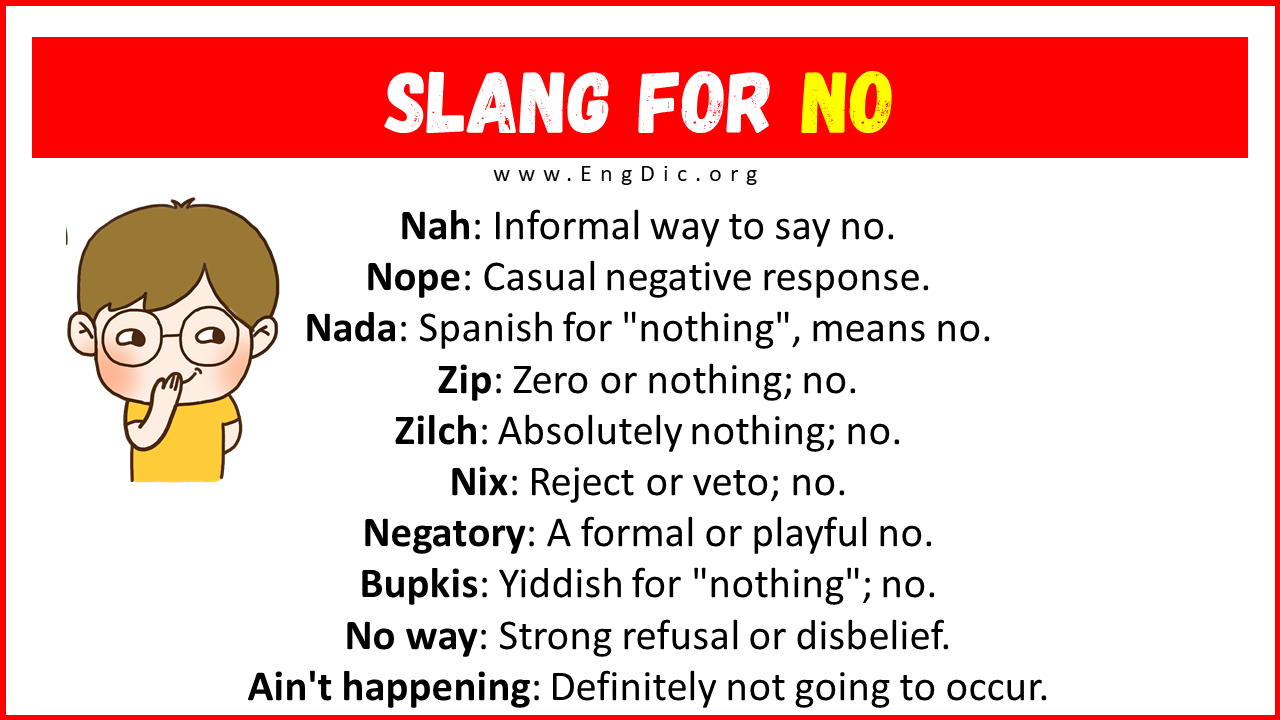 Slang For No