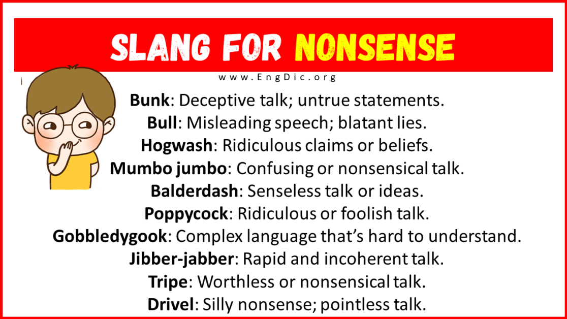 20 Slang For Nonsense Their Uses And Meanings Engdic