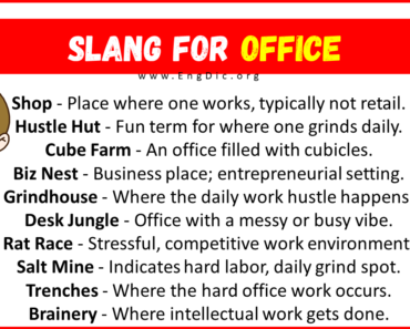 20+ Slang for Office (Their Uses & Meanings)