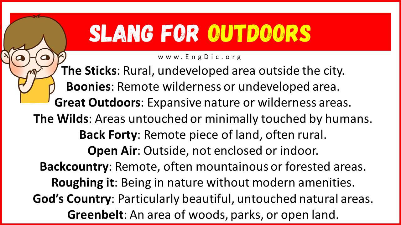 Slang For Outdoors Slang For Outdoors