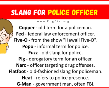 20 Slang for Police Officer (2024)