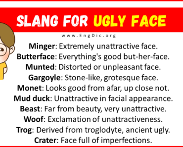 20 Slang for Ugly Face (Their Uses and Meanings)
