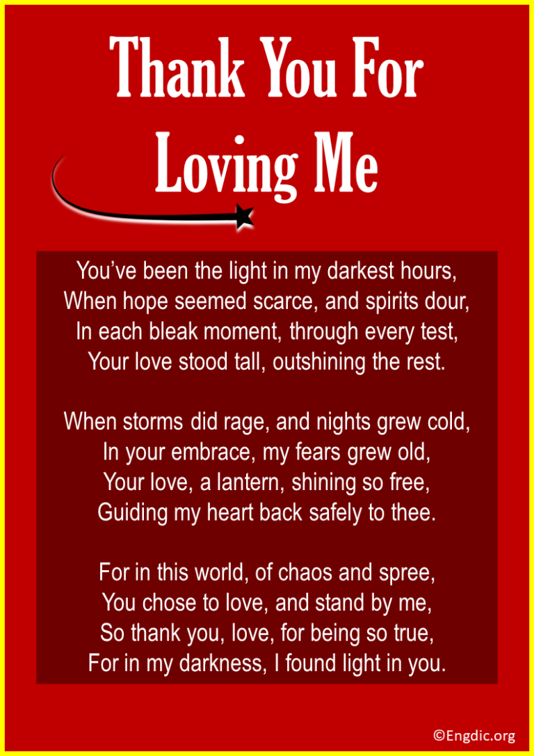 Top 10 Thank You For Loving Me Poems - EngDic