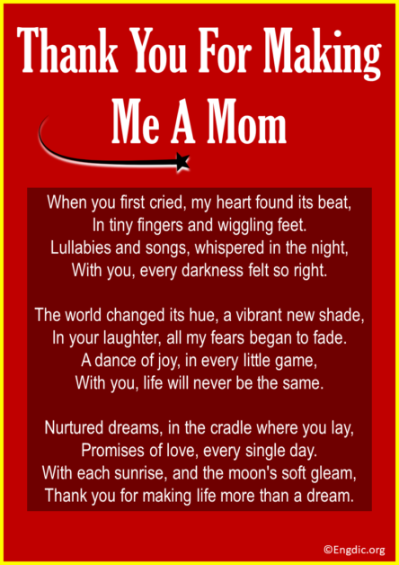 Top 10 Thank You For Making Me A Mom Poems – EngDic