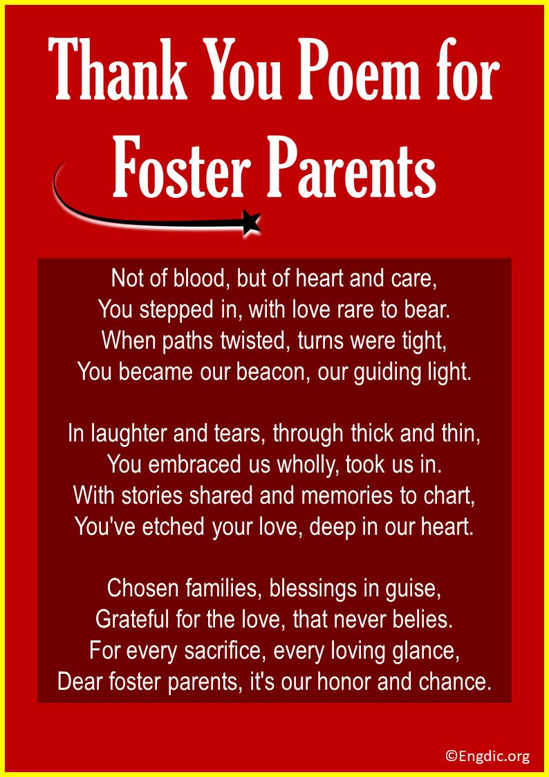 Thank You Poems for Foster Parents