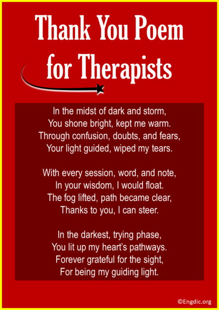 Top 10 Thank You Poems for Therapists - EngDic