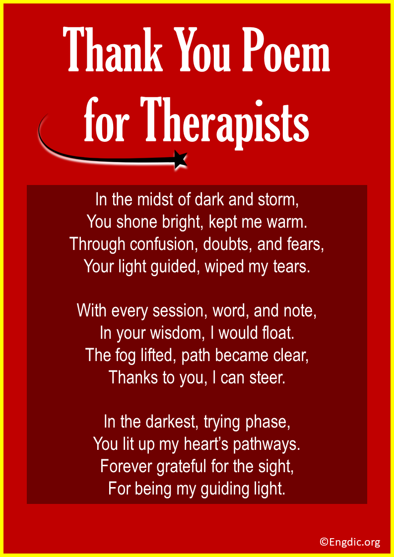 Thank You Poems for Therapist