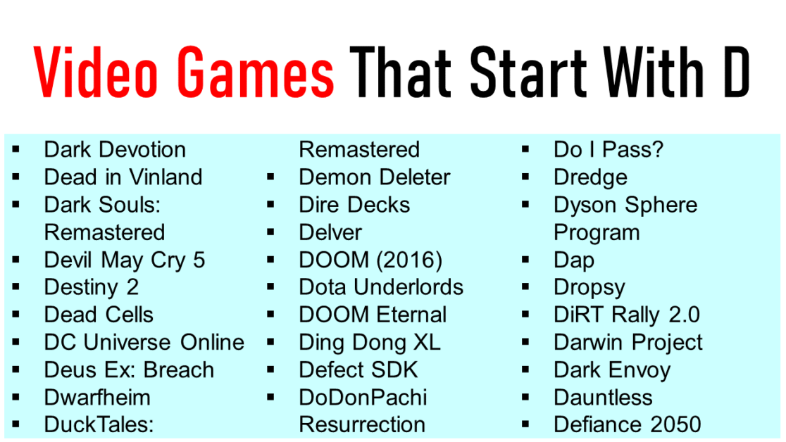 50 video games that start with d mobile and pc games engdic