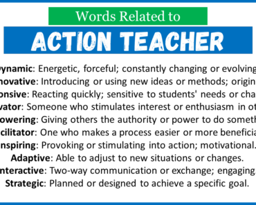 Top 30 Words Related to Action Teacher
