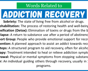 Top 30 Words Related to Addiction Recovery