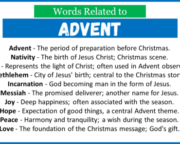 Top 30 Words Related to Advent