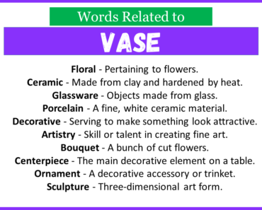 Top 30 Words Related to Vase