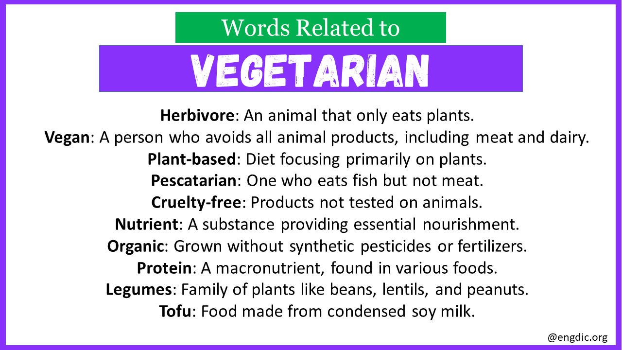 Words Related to Vegetarian