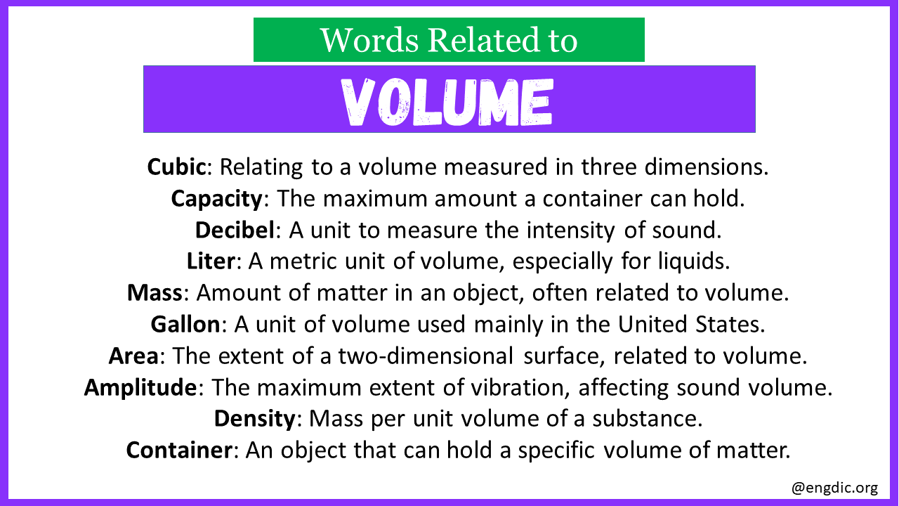 Words Related to Volume