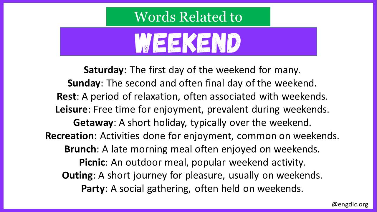 Words Related to Weekend