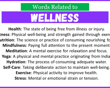 Top 30 Words Related to Wellness